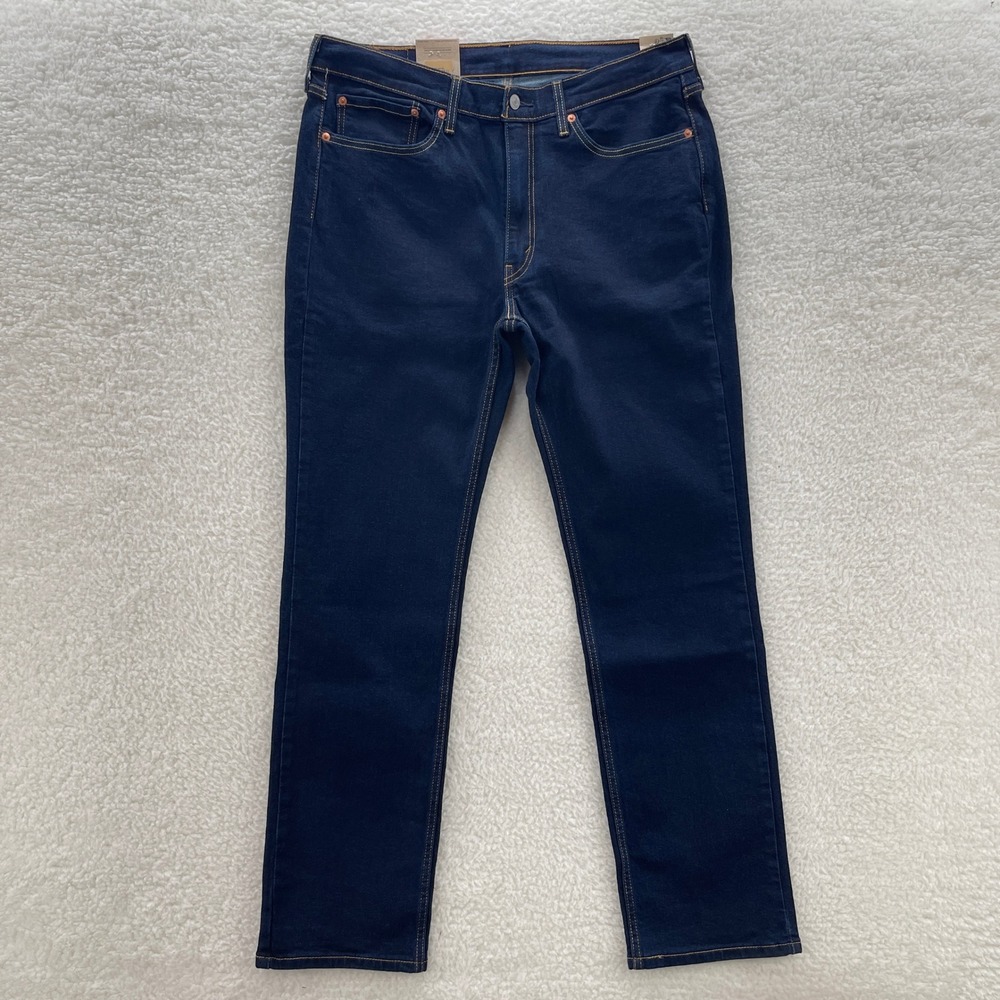 Levis Jeans Mens 36x32 Blue 514 Straight Fit Medium Wash Denim Grunge Cowboy